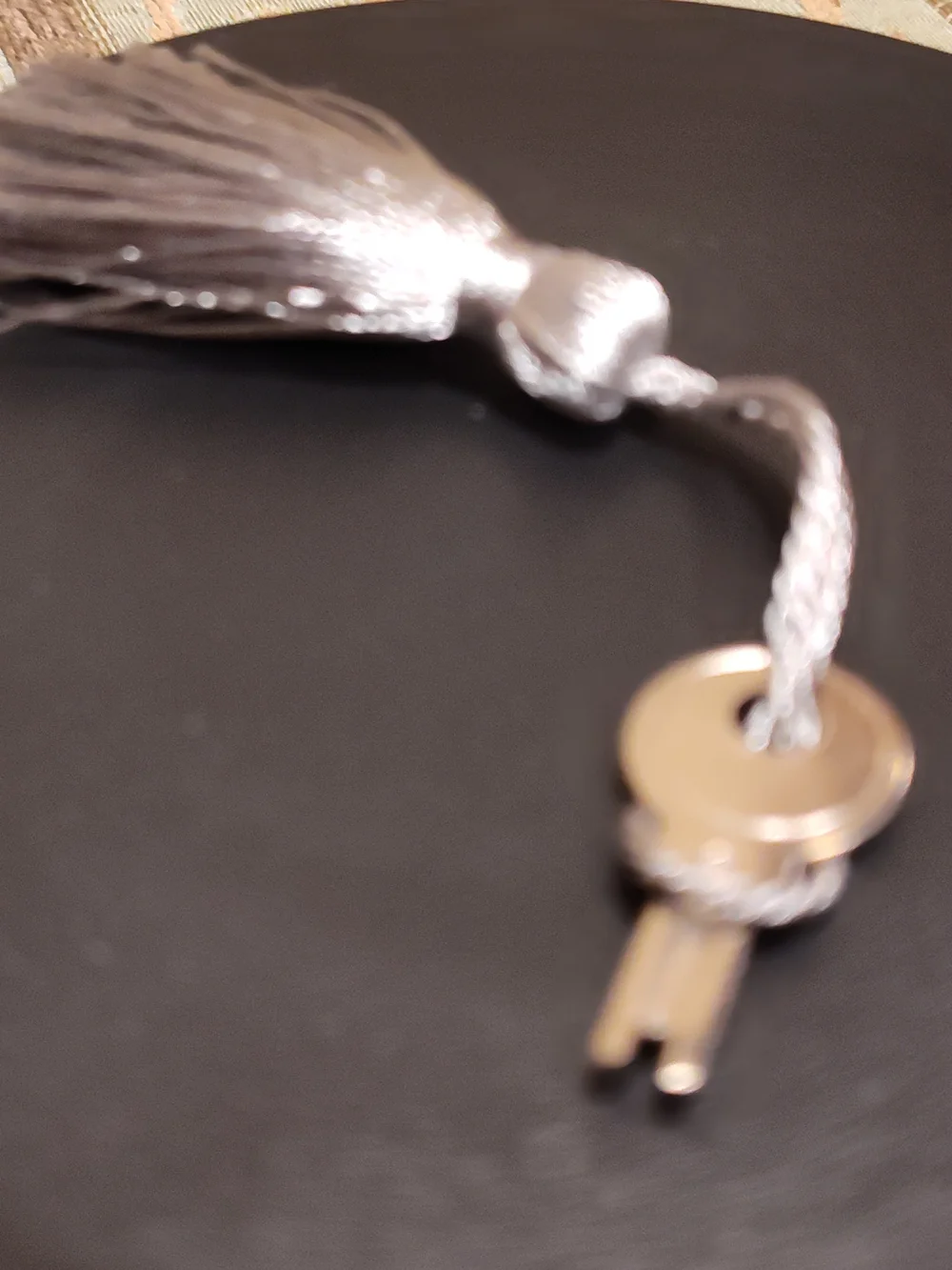 Silver Tassel Key Charm Necklace - Women's Accessory